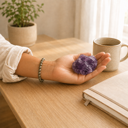 Amethyst Stone lifestyle view showing style, scale and fit