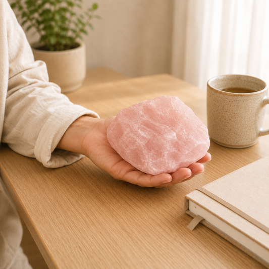 Rose Quartz Stone lifestyle view showing style, scale and fit