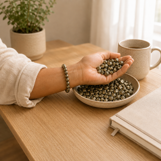 Pyrite Chips wearing, placement, intention and crystal care usage guide