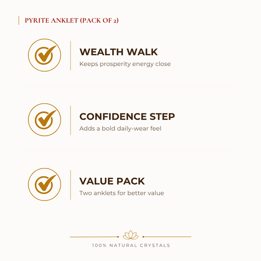 Natural Pyrite Anklet Set — 2 or 4 Pack for Abundance