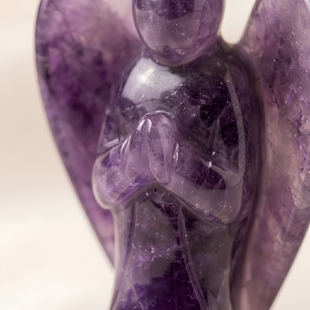 Natural Amethyst Angel Ring for Intuition