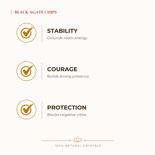 Natural Black Agate Crystal Chips for Grounding