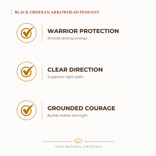 Natural Black Obsidian Arrowhead Pendant for Protection