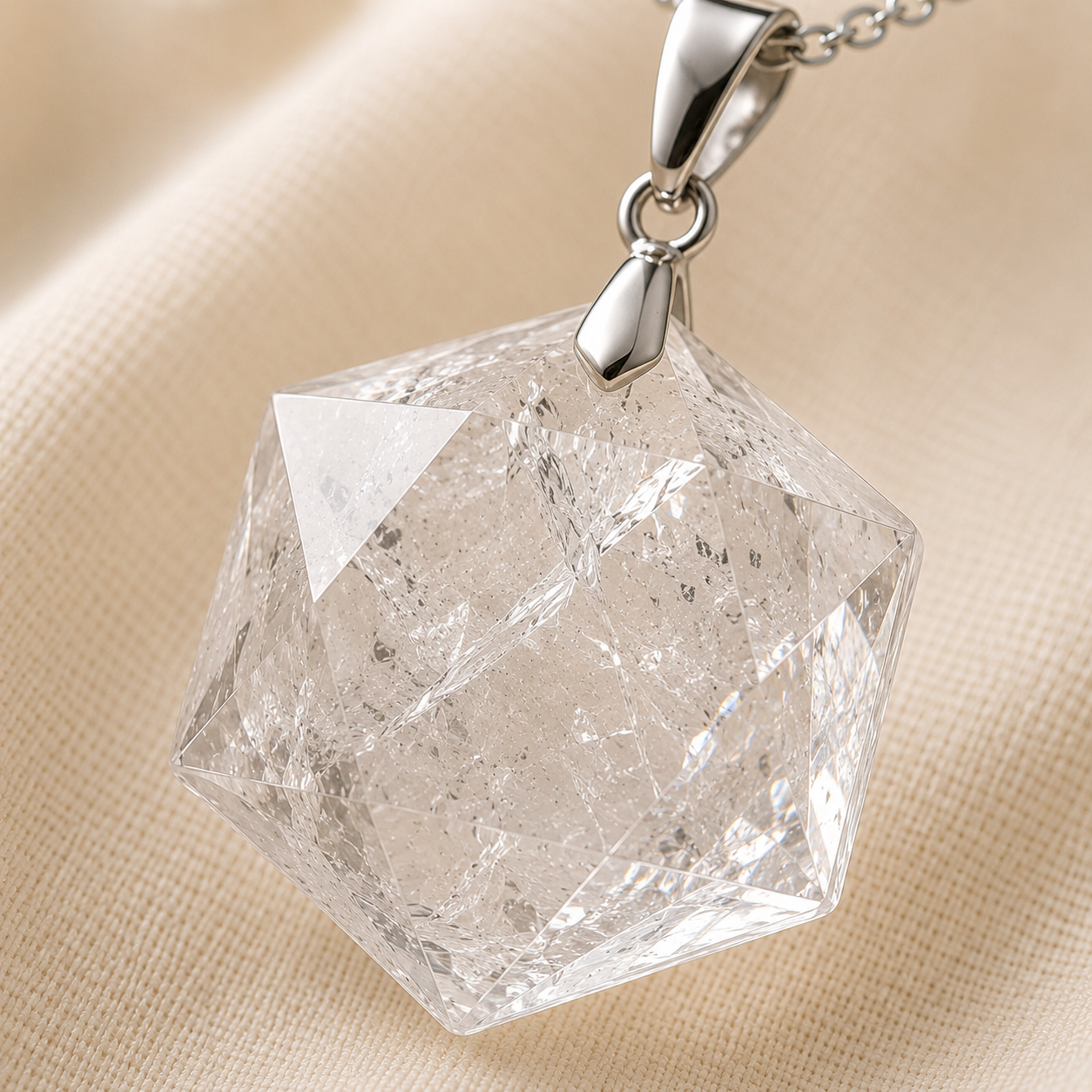 Natural Clear Quartz Hexagon Pendant for Clarity