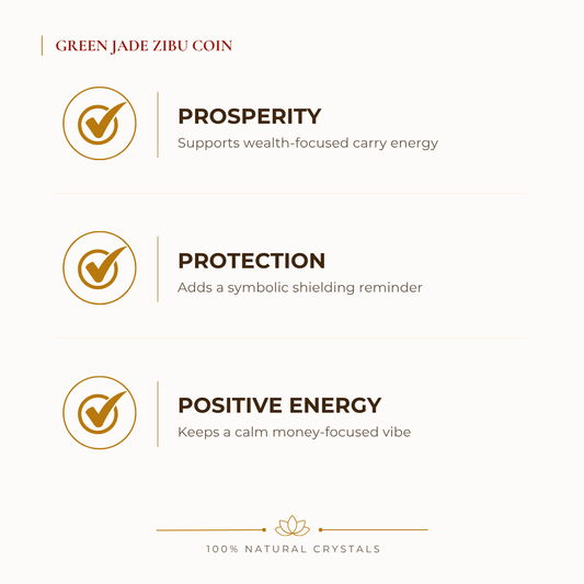 Natural Green Jade Zibu Coin for Good Fortune