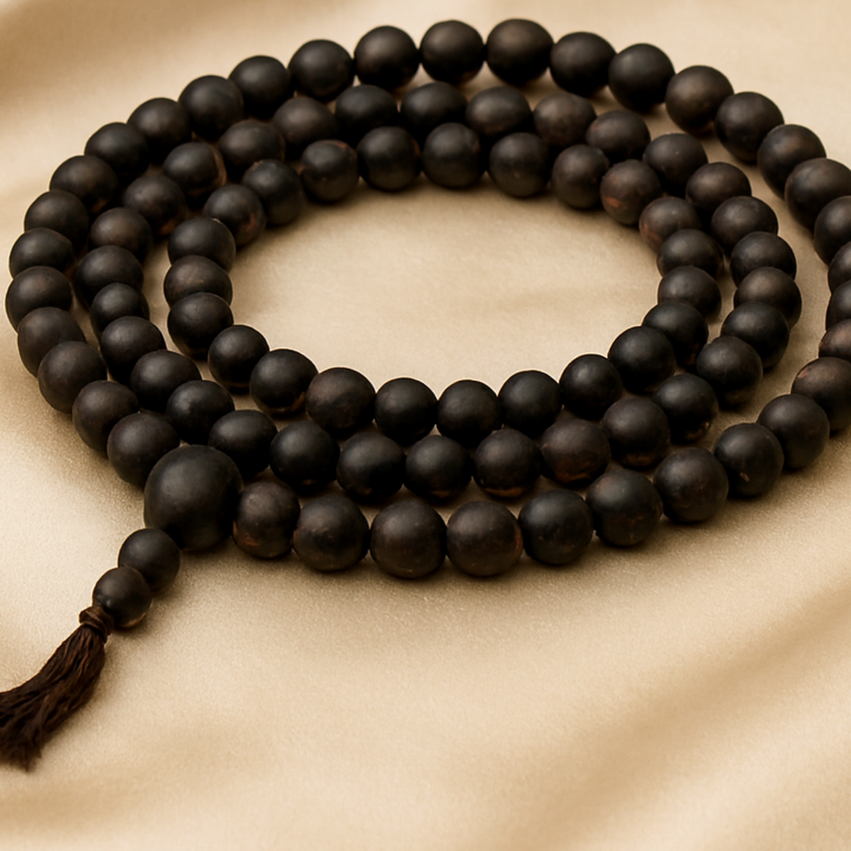 Natural Karungali Ebony 108 Bead Mala for Protection