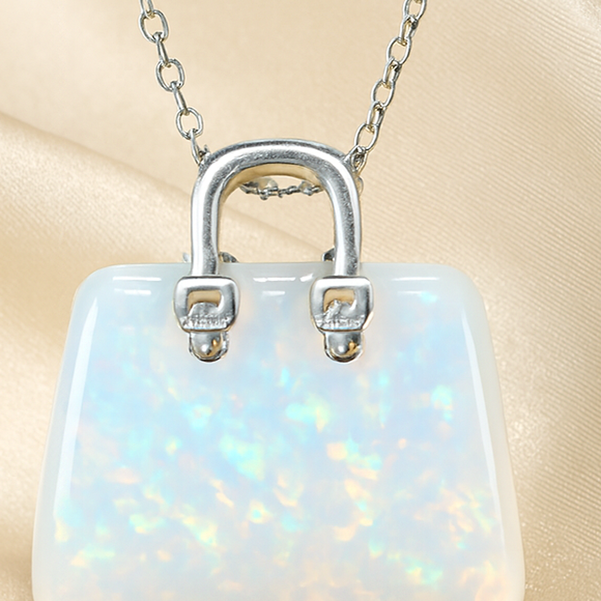 Natural Opal Mini Handbag Pendant for Creativity