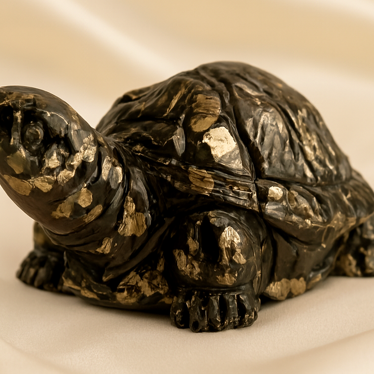 Natural Pyrite Tortoise Figurine for Abundance