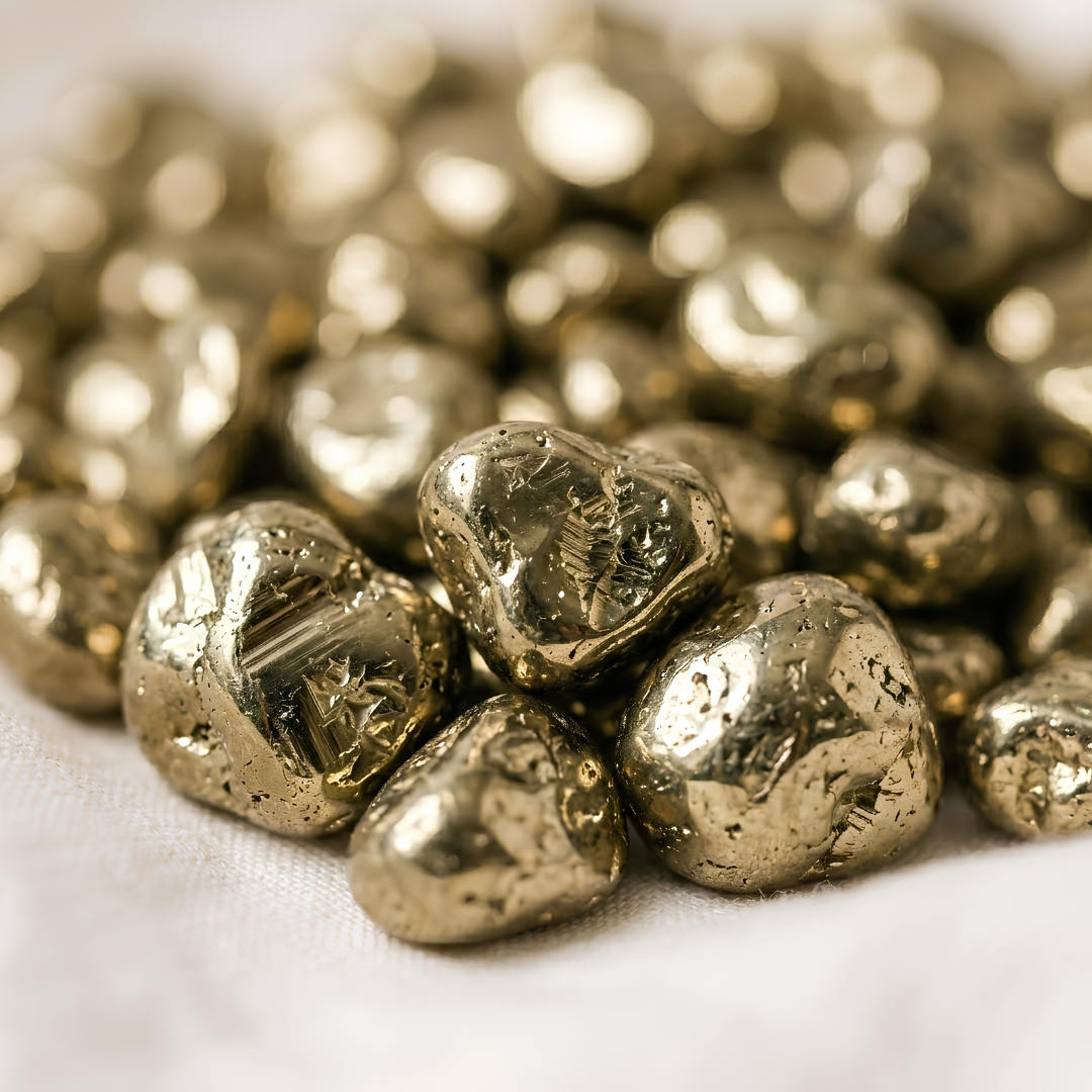 Natural Pyrite Crystal Chips for Abundance