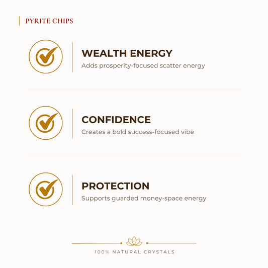 Natural Pyrite Crystal Chips for Abundance