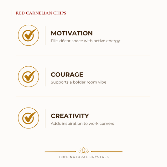 Natural Carnelian Crystal Chips for Motivation