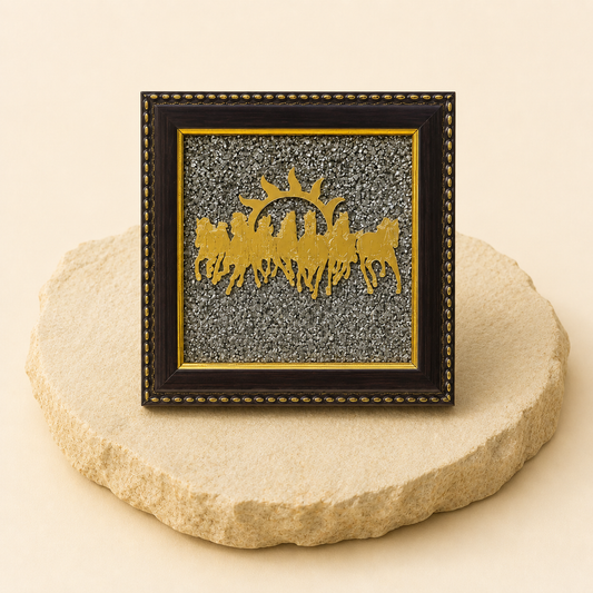 7 Horses Pyrite Frame natural crystal product view by Evashu Crystals