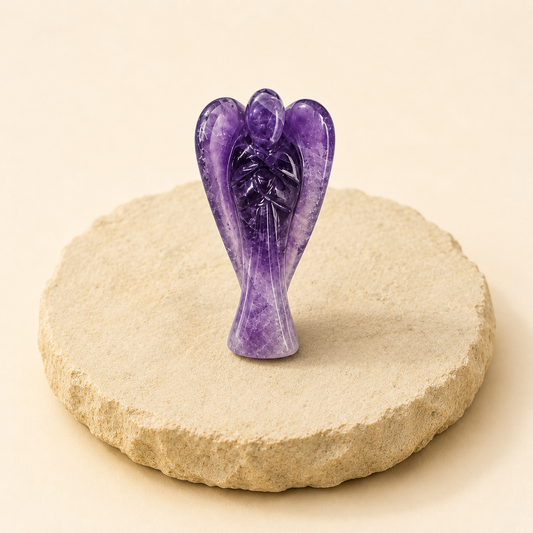 Amethyst Angel natural crystal product view by Evashu Crystals