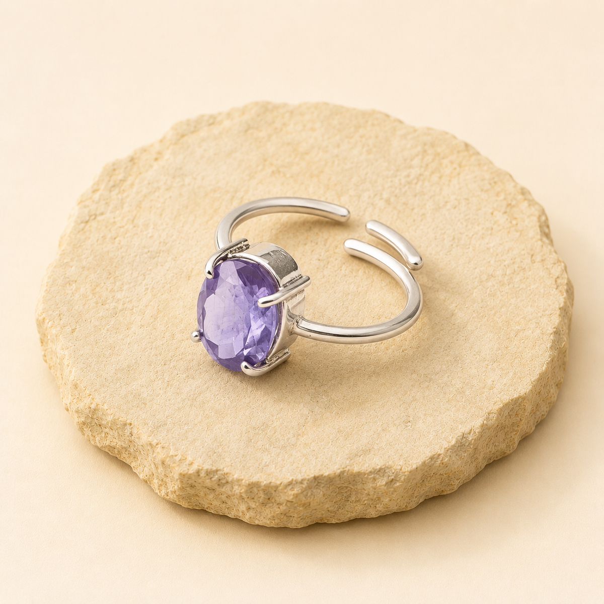 Amethyst Ring natural crystal product view by Evashu Crystals