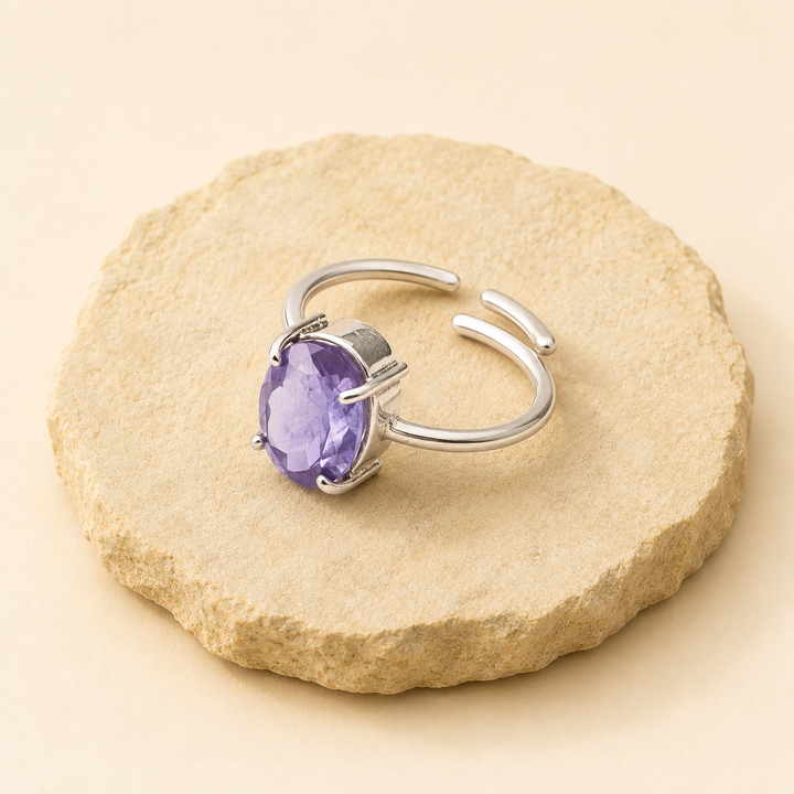 Amethyst Ring natural crystal product view by Evashu Crystals