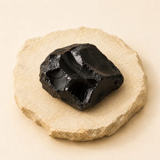 Black Obsidian Stone natural crystal product view by Evashu Crystals