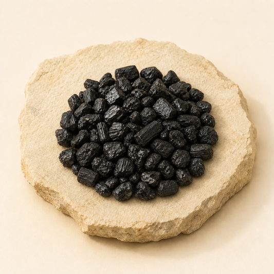 Black Tourmaline Chips natural crystal product view by Evashu Crystals