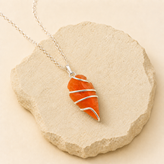 Carnelian Pendant natural crystal product view by Evashu Crystals
