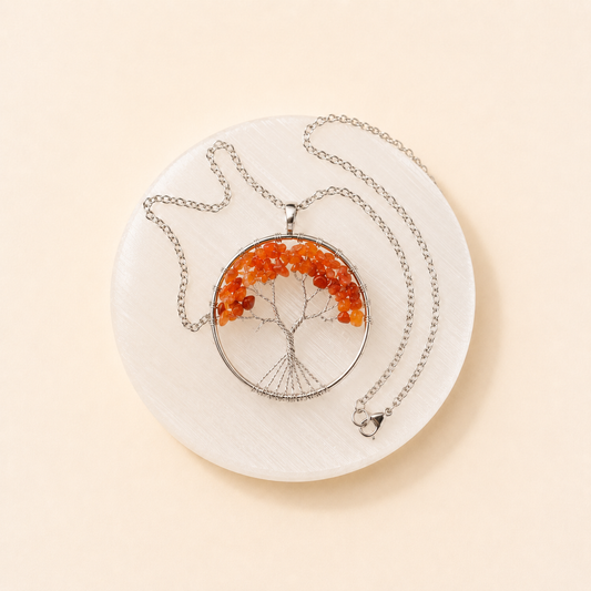 carnelian-tree-of-life-pendant natural crystal product view by Evashu Crystals