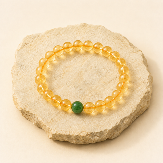 Citrine Jade Bracelet natural crystal product view by Evashu Crystals