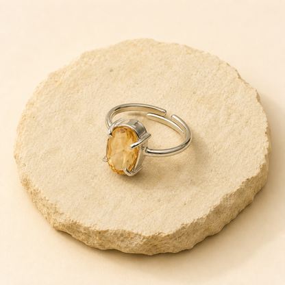 Citrine Ring natural crystal product view by Evashu Crystals