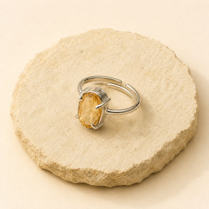 Citrine Ring natural crystal product view by Evashu Crystals