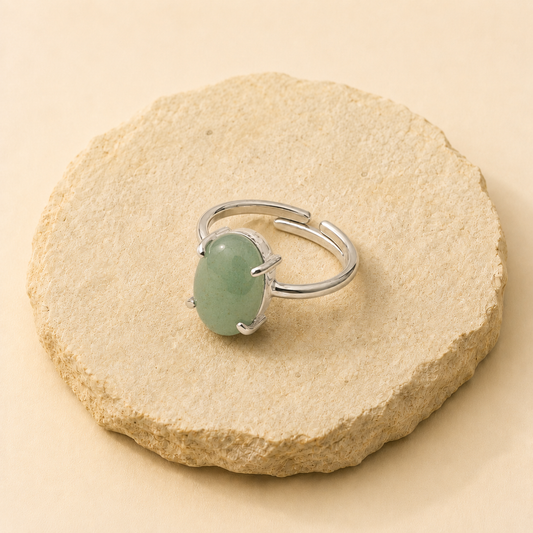 Green Aventurine Ring natural crystal product view by Evashu Crystals