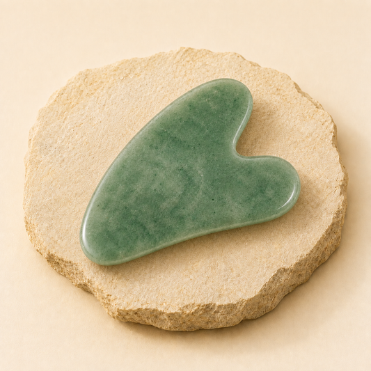 Green Jade Gua Sha natural crystal product view by Evashu Crystals