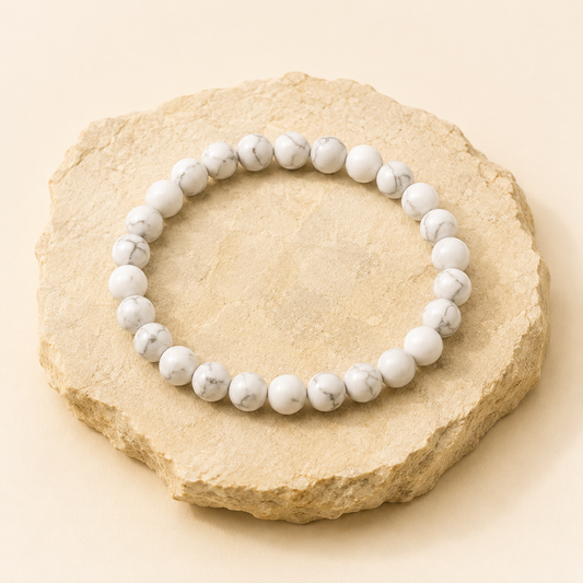 Howlite Bracelet natural crystal bracelet product view by Evashu Crystals