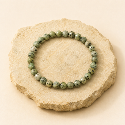 Kiwi Jasper Bracelet natural crystal bracelet product view by Evashu Crystals