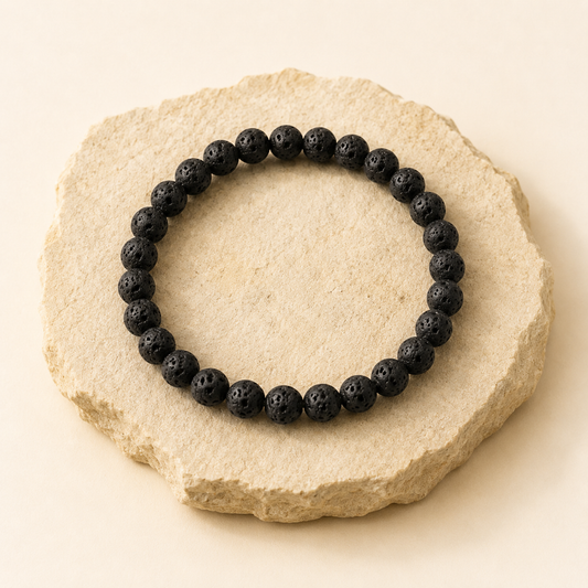 Lava Stone Bracelet natural crystal bracelet product view by Evashu Crystals