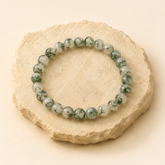 Moss Agate Bracelet natural crystal bracelet product view by Evashu Crystals