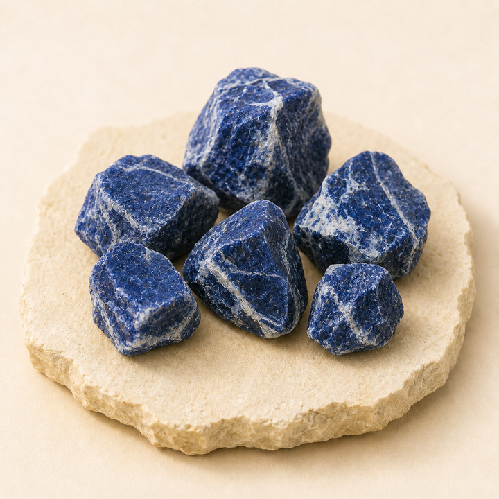 Raw Sodalite Stone natural crystal product view by Evashu Crystals