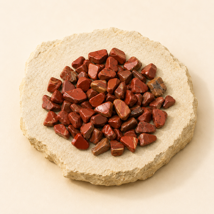 Red Jasper Chips natural crystal product view by Evashu Crystals