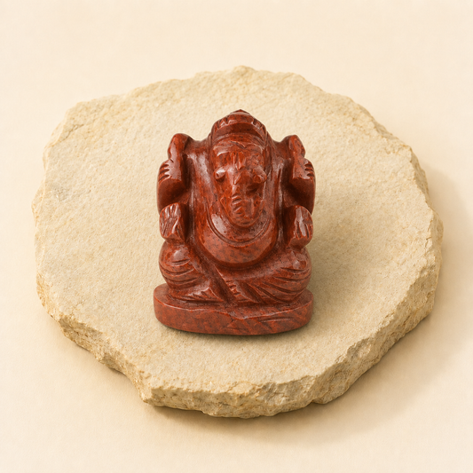 Red Jasper Ganesha natural crystal product view by Evashu Crystals