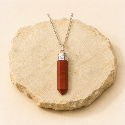 Red Jasper Pencil Pendant natural crystal product view by Evashu Crystals