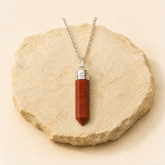 Red Jasper Pencil Pendant natural crystal product view by Evashu Crystals