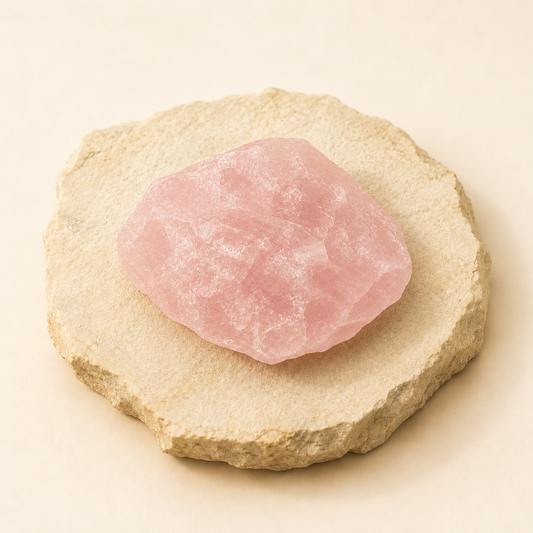 Rose Quartz Stone natural crystal product view by Evashu Crystals