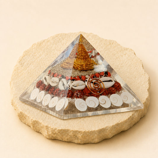 Shree Yantra Pyramid natural crystal product view by Evashu Crystals