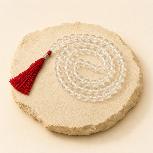 Sphatik Mala natural crystal product view by Evashu Crystals