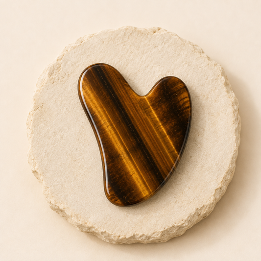 Tiger Eye Gua Sha natural crystal product view by Evashu Crystals