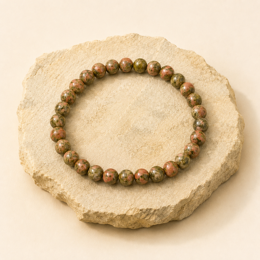 Unakite Bracelet natural crystal bracelet product view by Evashu Crystals
