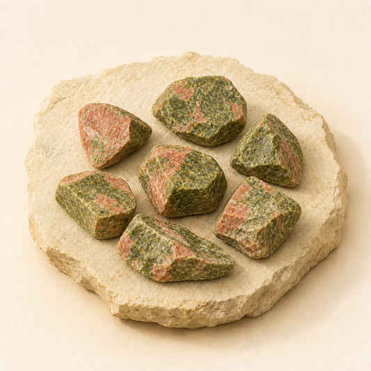 Unakite Stone natural crystal product view by Evashu Crystals