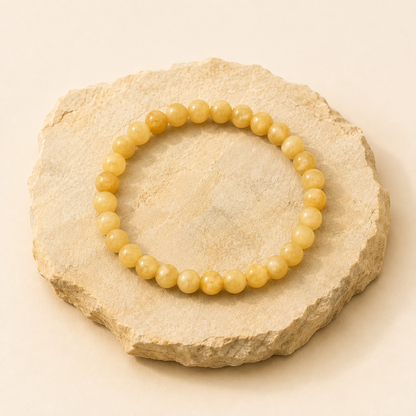Yellow Jade Bracelet natural crystal bracelet product view by Evashu Crystals