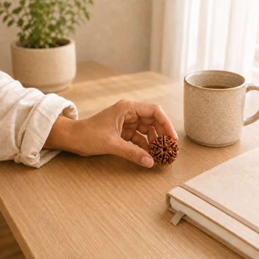 6 Mukhi Rudraksha lifestyle view showing style, scale and fit