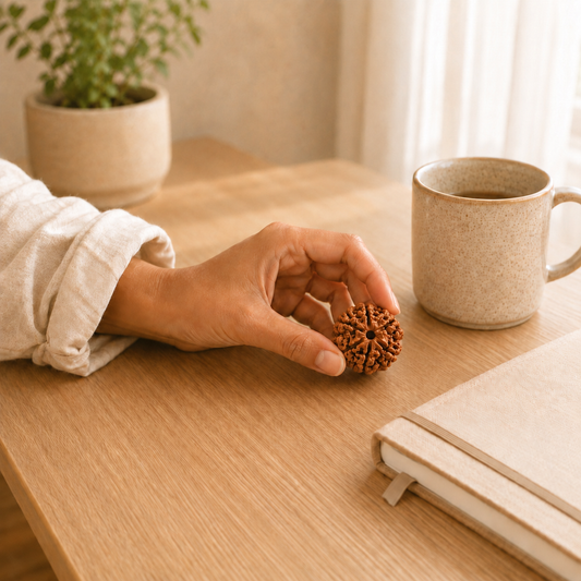7 Mukhi Rudraksha lifestyle view showing style, scale and fit