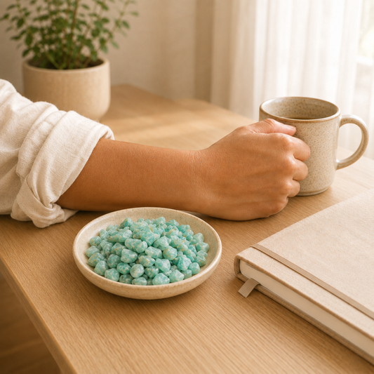 Amazonite Chips lifestyle view showing style, scale and fit