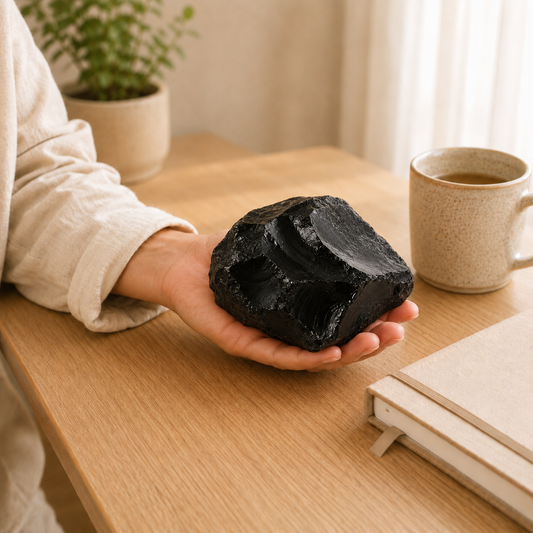Black Obsidian Stone lifestyle view showing style, scale and fit