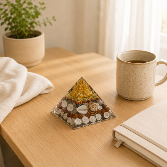 Gomti Chakra Pyramid lifestyle view showing style, scale and fit
