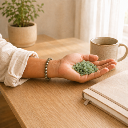 Green Aventurine Chips lifestyle view showing style, scale and fit